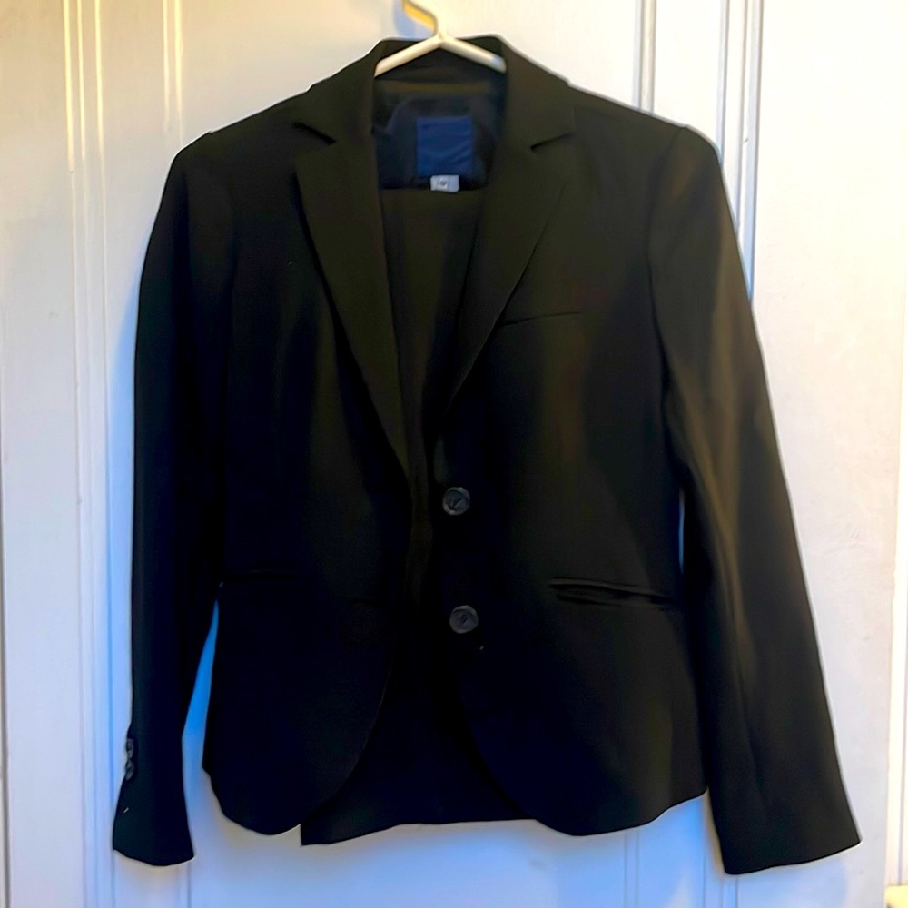 Jcrew full black suit (blazer and matching pants) size 0P